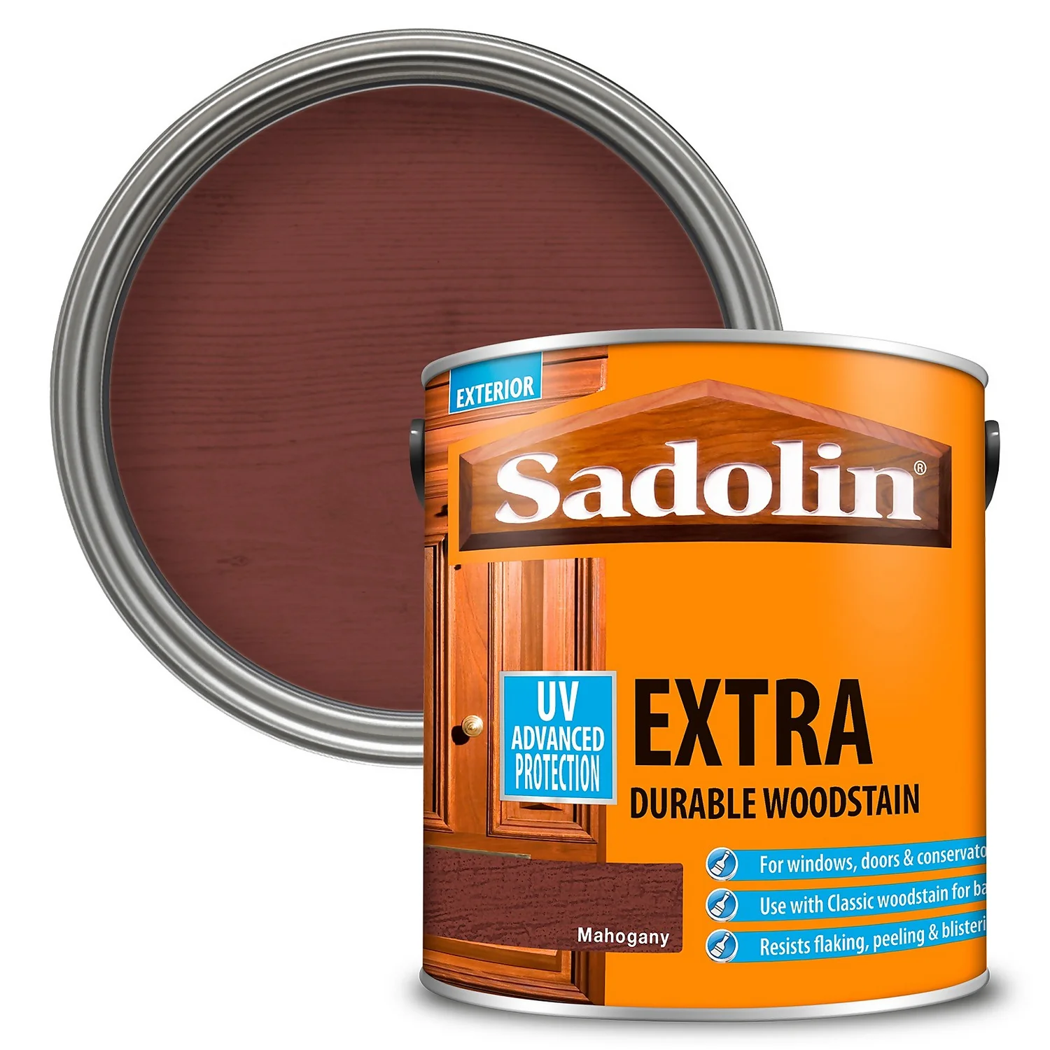 Sadolin Extra Durable Woodstain Mahogany - 2.5L 1 Sadolin Extra Durable Woodstain Mahogany - 2.5L
