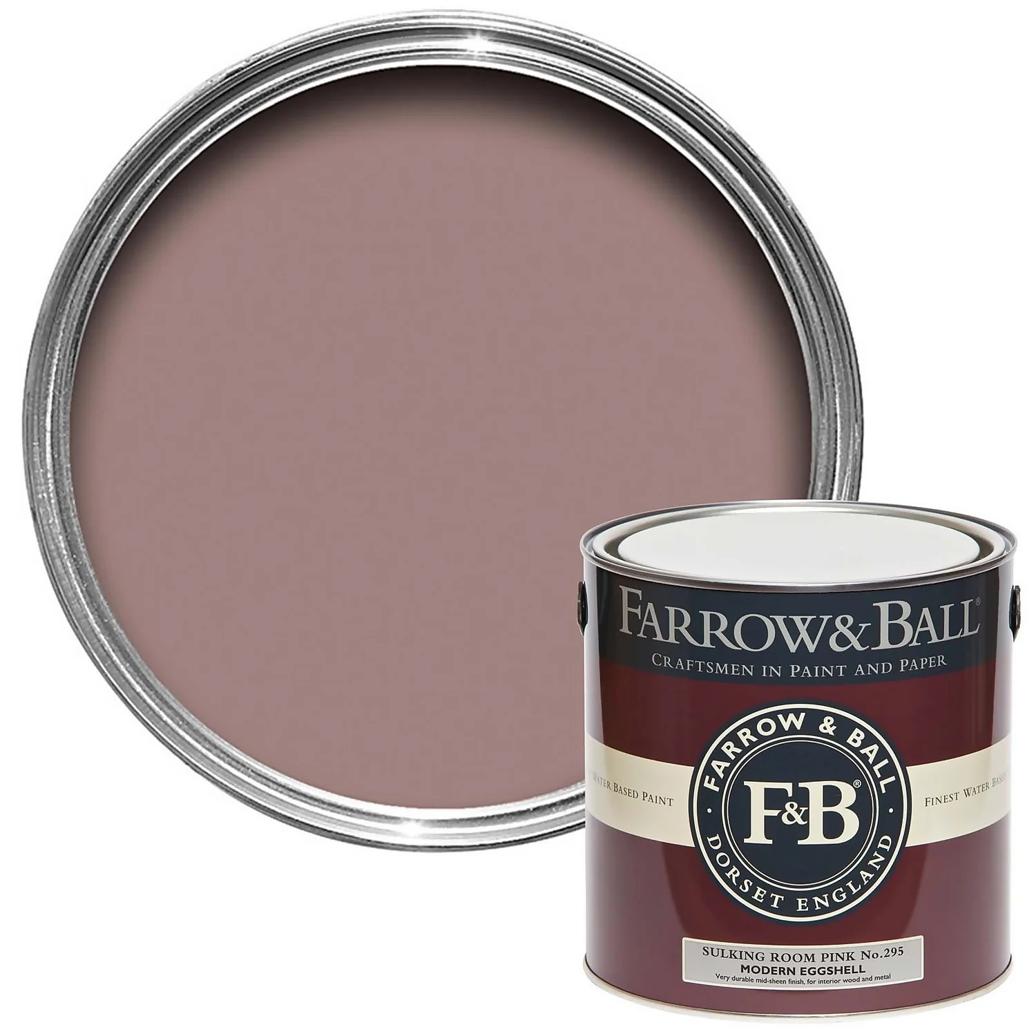 Farrow & Ball Modern Eggshell Paint Sulking Room Pink - 2.5L 1 Farrow & Ball Modern Eggshell Paint Sulking Room Pink - 2.5L