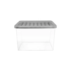 17L Storage Box With Clear Base And Grey Lid