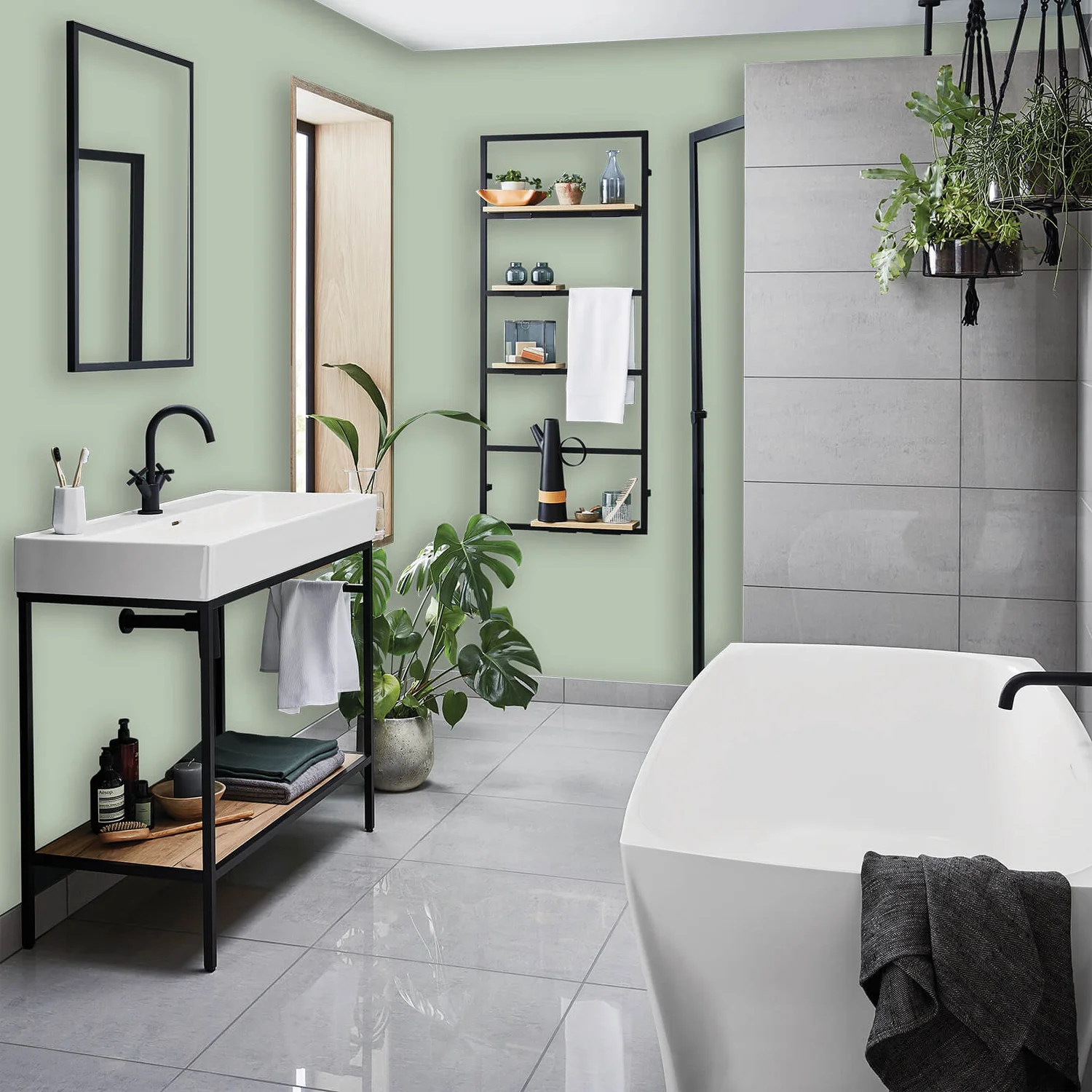Homebase Bathroom Mid Sheen Paint - Fresh Herb 2.5L 3 Homebase Bathroom Mid Sheen Paint - Fresh Herb 2.5L - Image 3