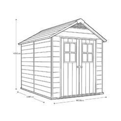 Keter Newton 7.5 X 9ft Outdoor Plastic Garden Storage Shed - Brown -Best Home Furnishing Store 12833042 4104843484562846