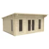 Forest Mendip 5.0m X 4.0m Log Cabin Double Glazed, 24kg Polyester Felt, Plus Underlay - Installation Included