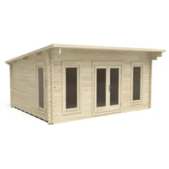 Forest Mendip 5.0m X 4.0m Log Cabin Double Glazed, 24kg Polyester Felt, Plus Underlay - Installation Included