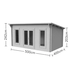 Forest Mendip 5.0m X 4.0m Log Cabin Double Glazed, 24kg Polyester Felt, Plus Underlay - Installation Included -Best Home Furnishing Store 12833121 2044833197679213