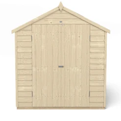 Forest 8 X 6ft Overlap Pressure Treated Apex Shed - Double Door 4 Windows -Best Home Furnishing Store 12833293 5254833197690745
