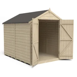 Forest 8 X 6ft Overlap Pressure Treated Apex Shed - Double Door No Windows - Incl. Installation -Best Home Furnishing Store 12833315 1014833201837066