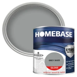 Homebase Exterior Gloss Paint - Grey Skies 750ml