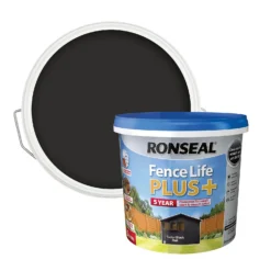 Ronseal Fence Life Plus Paint Tudor Black Oak - 5L
