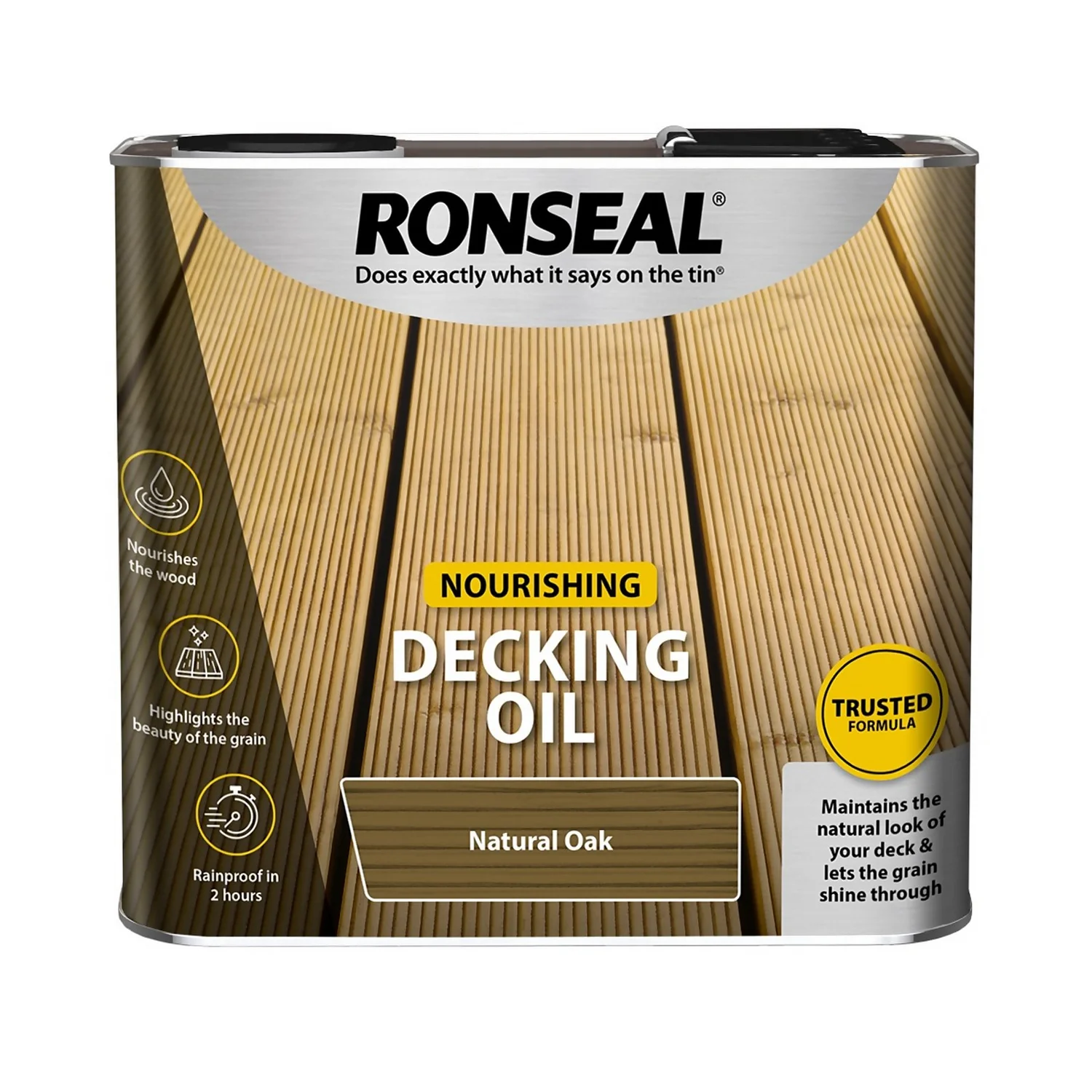 Ronseal Decking Oil Natural Oak - 2.5L 1 Ronseal Decking Oil Natural Oak - 2.5L