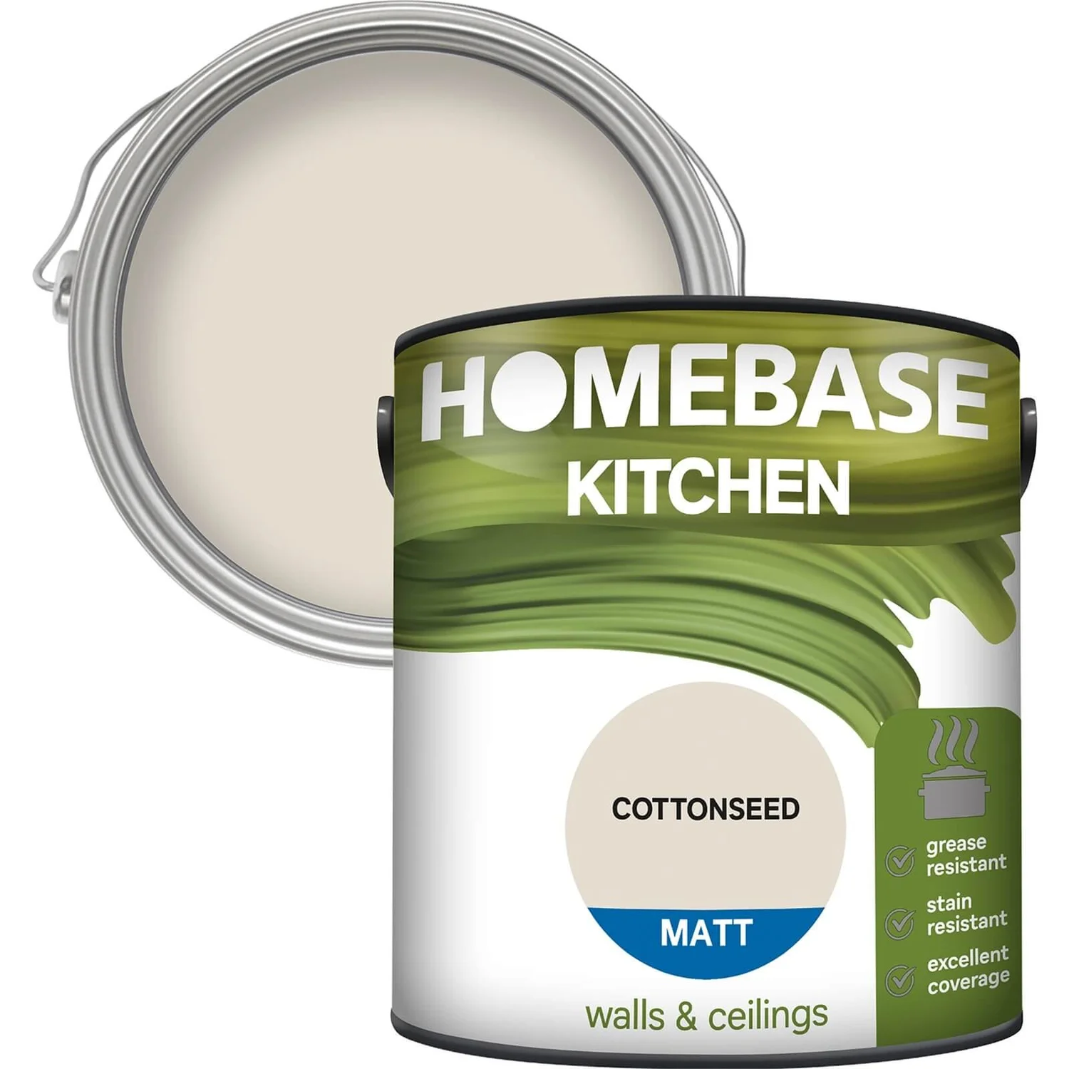 Homebase Kitchen Matt Paint - Cottonseed 2.5L 1 Homebase Kitchen Matt Paint - Cottonseed 2.5L