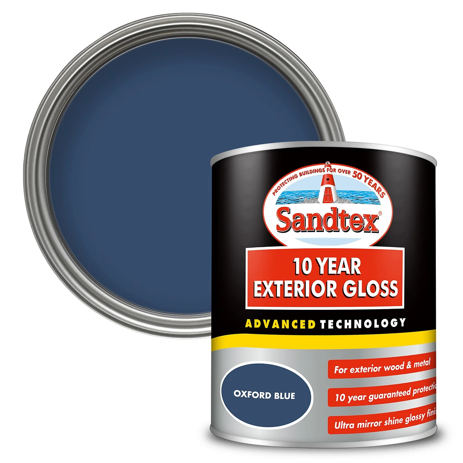Sandtex® Exterior 10 Year Gloss Paint Oxford Blue - 750ml 1 Sandtex® Exterior 10 Year Gloss Paint Oxford Blue - 750ml