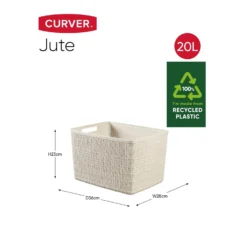 Curver Jute Large Basket - 20L - Off White -Best Home Furnishing Store 12840437 7504833167405871