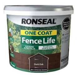 Ronseal One Coat Fence Life Paint Dark Oak - 9L -Best Home Furnishing Store 12842110 5304942087338822