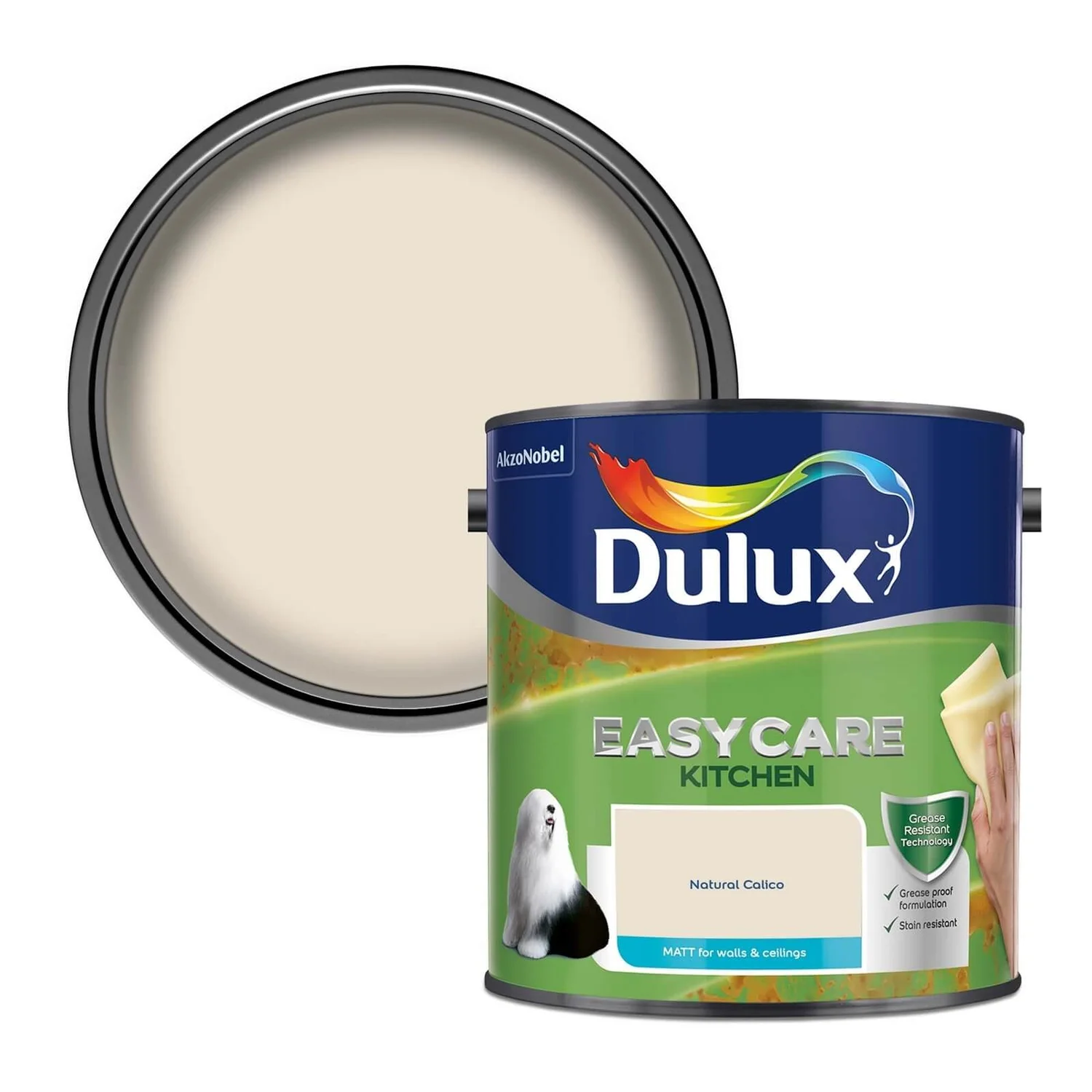 Dulux Easycare Kitchen Natural Calico - Matt Emulsion Paint - 2.5L 1 Dulux Easycare Kitchen Natural Calico - Matt Emulsion Paint - 2.5L