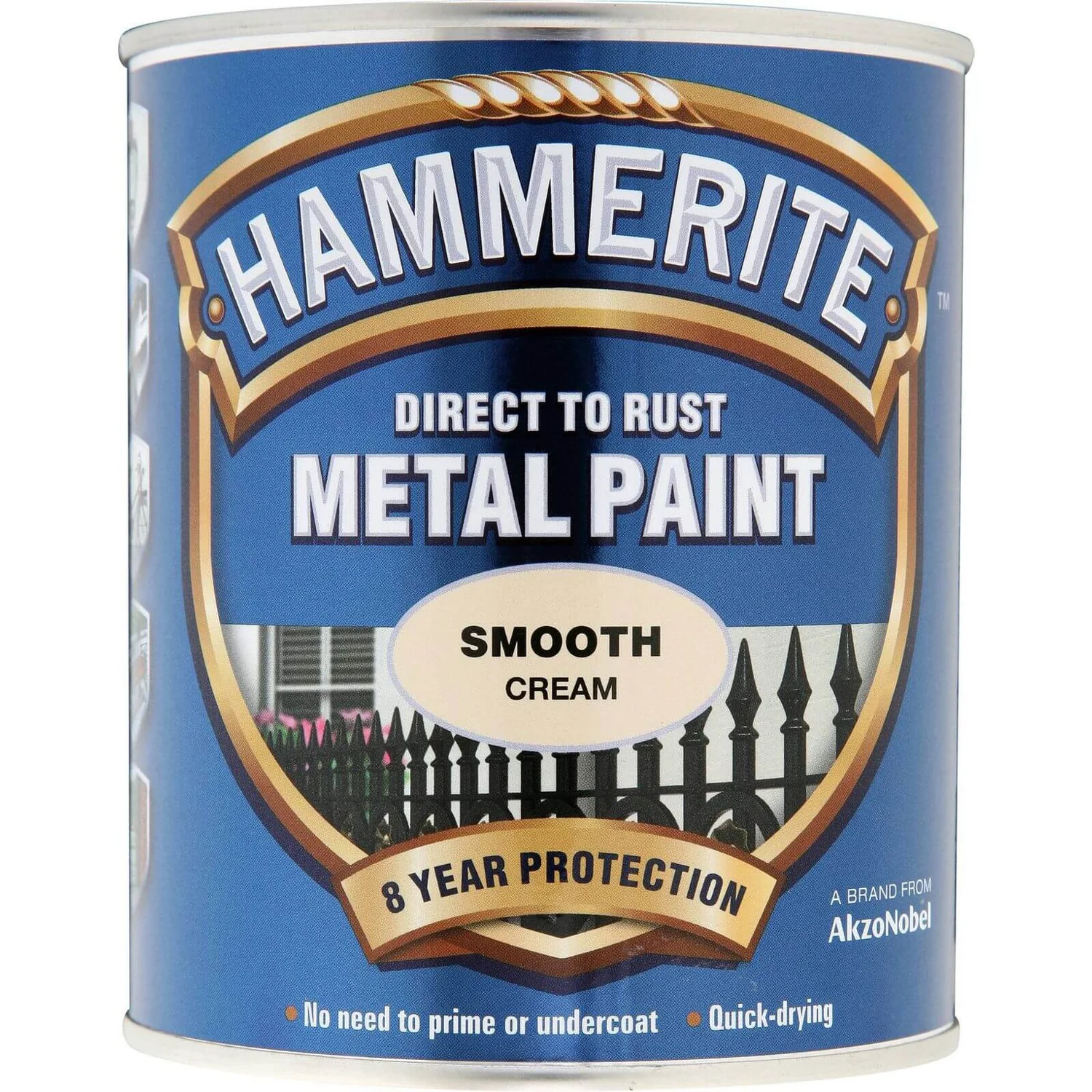 Hammerite Direct To Rust Smooth Cream Metal Paint - 750ml 1 Hammerite Direct To Rust Smooth Cream Metal Paint - 750ml
