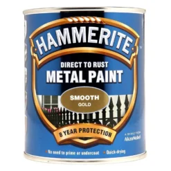 Hammerite Direct To Rust Smooth Gold Metal Paint - 750ml
