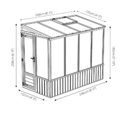 Country Living Southwell 8 X 4ft Premium Lean To Greenhouse Painted + Installation - Thorpe Towers -Best Home Furnishing Store 12876015 6364843879586487