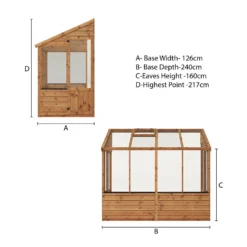 Country Living Langford 8 X 4ft Traditional Lean Too Greenhouse Painted + Installation - Thorpe Towers -Best Home Furnishing Store 12876020 2015038447189152