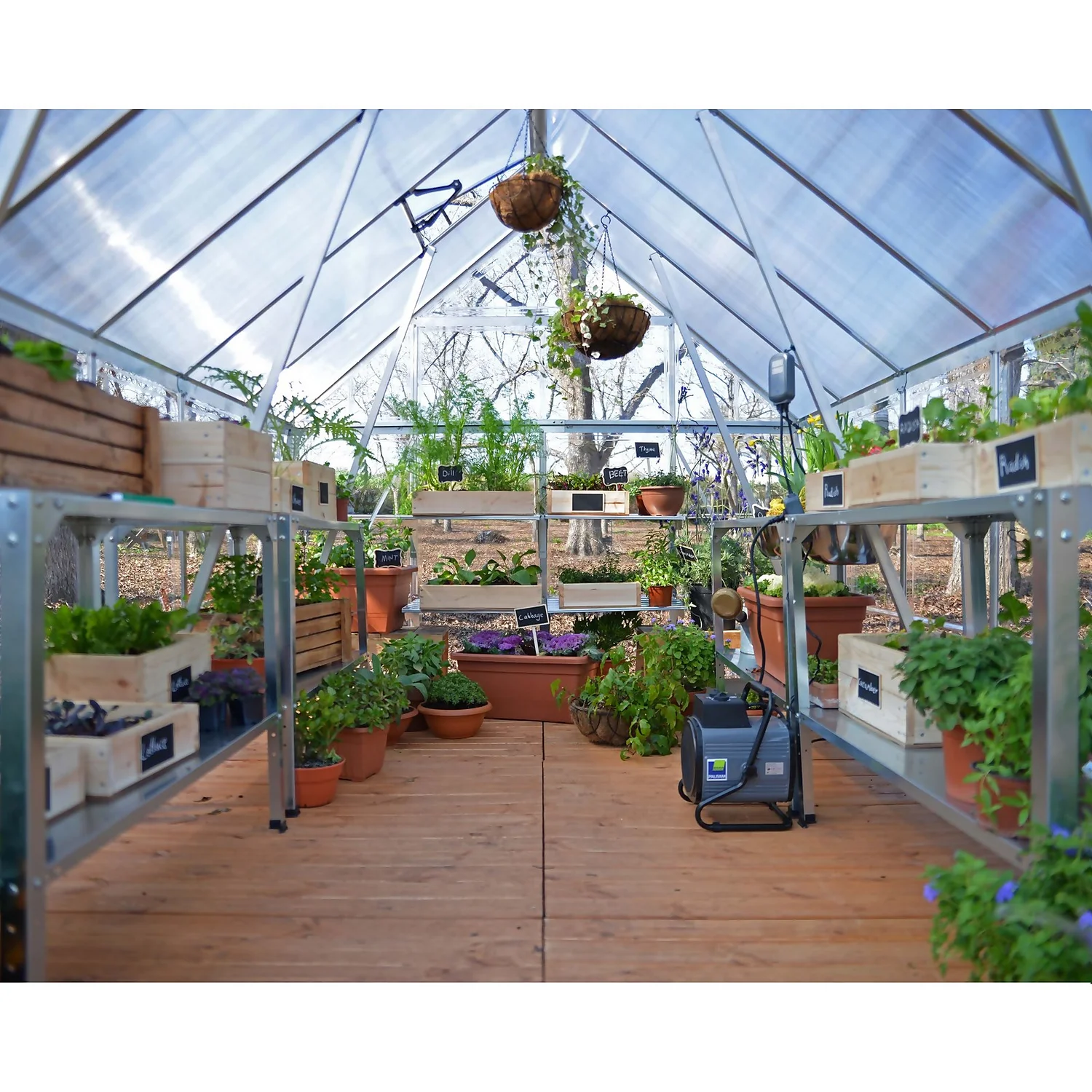 Palram Canopia Hybrid 6 X 4ft Silver Greenhouse 3 Palram Canopia Hybrid 6 X 4ft Silver Greenhouse - Image 3