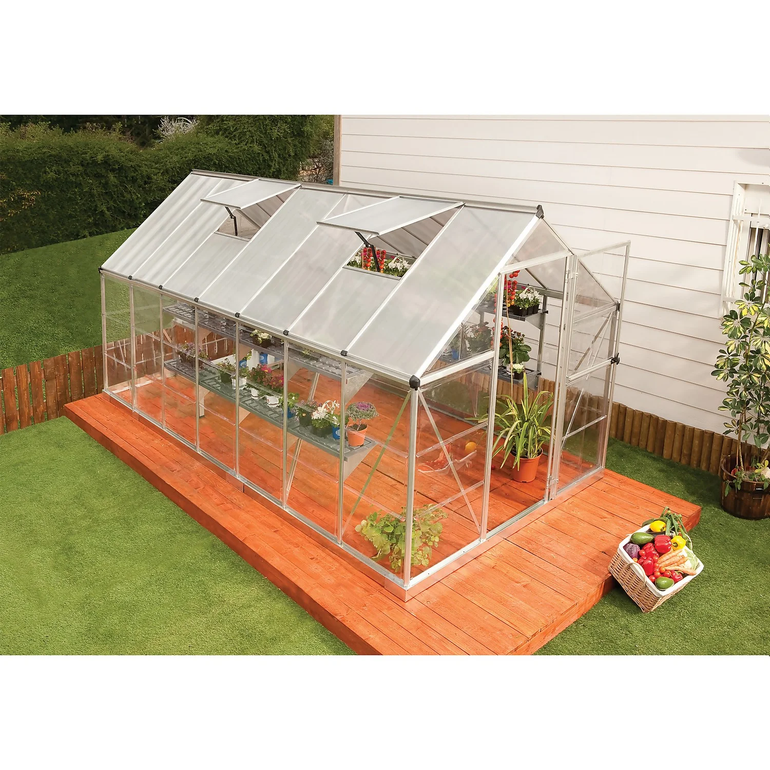 Palram Canopia Hybrid 6 X 14ft Silver Greenhouse 2 Palram Canopia Hybrid 6 X 14ft Silver Greenhouse - Image 2
