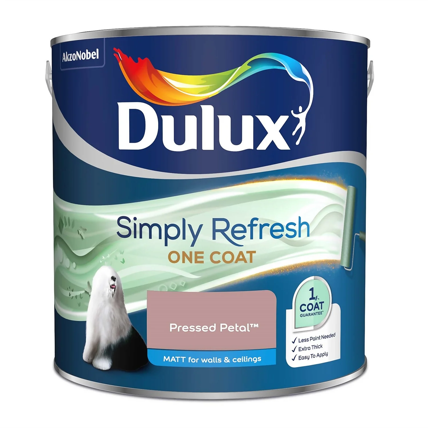 Dulux Simply Refresh One Coat Matt Emulsion Paint Pressed Petal - 2.5L 4 Dulux Simply Refresh One Coat Matt Emulsion Paint Pressed Petal - 2.5L - Image 4