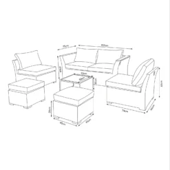 Bambrick 6 Seater Grey Rattan Garden Sofa Set -Best Home Furnishing Store 12882317 2044947969840510