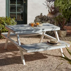 Picnic Bench - White & Grey -Best Home Furnishing Store 12885210 1454853415433776