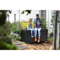 Keter Kentwood Outdoor Garden Storage Box 350L - Graphite -Best Home Furnishing Store 12885762 2124899008544693