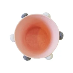 Round Cotton Rope Blush Pom Pom Basket -Best Home Furnishing Store 12886596 9294857031512957