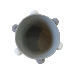 Round Cotton Rope Grey Pom Pom Basket -Best Home Furnishing Store 12886597 1874857031618479
