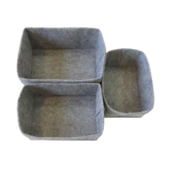 Set Of 3 Grey Oval Felt Baskets -Best Home Furnishing Store 12886601 1784857031680822