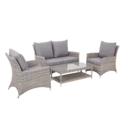 Florence 4 Seater Grey Rattan Garden Sofa Set -Best Home Furnishing Store 12887803 1594843689581184