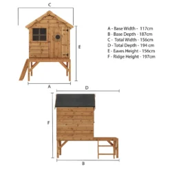 Mercia 4 X 7ft Snug Wooden Playhouse With Tower -Best Home Furnishing Store 12888282 2125027554190205