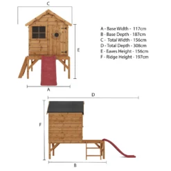 Mercia 7 X 9'4ft Snug Wooden Playhouse Tower & Slide - Installation Included -Best Home Furnishing Store 12888291 1565027554302477