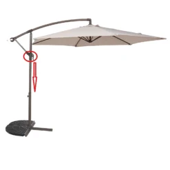None 3m Overhanging Parasol - Light Grey -Best Home Furnishing Store 12888566 1274966185559530