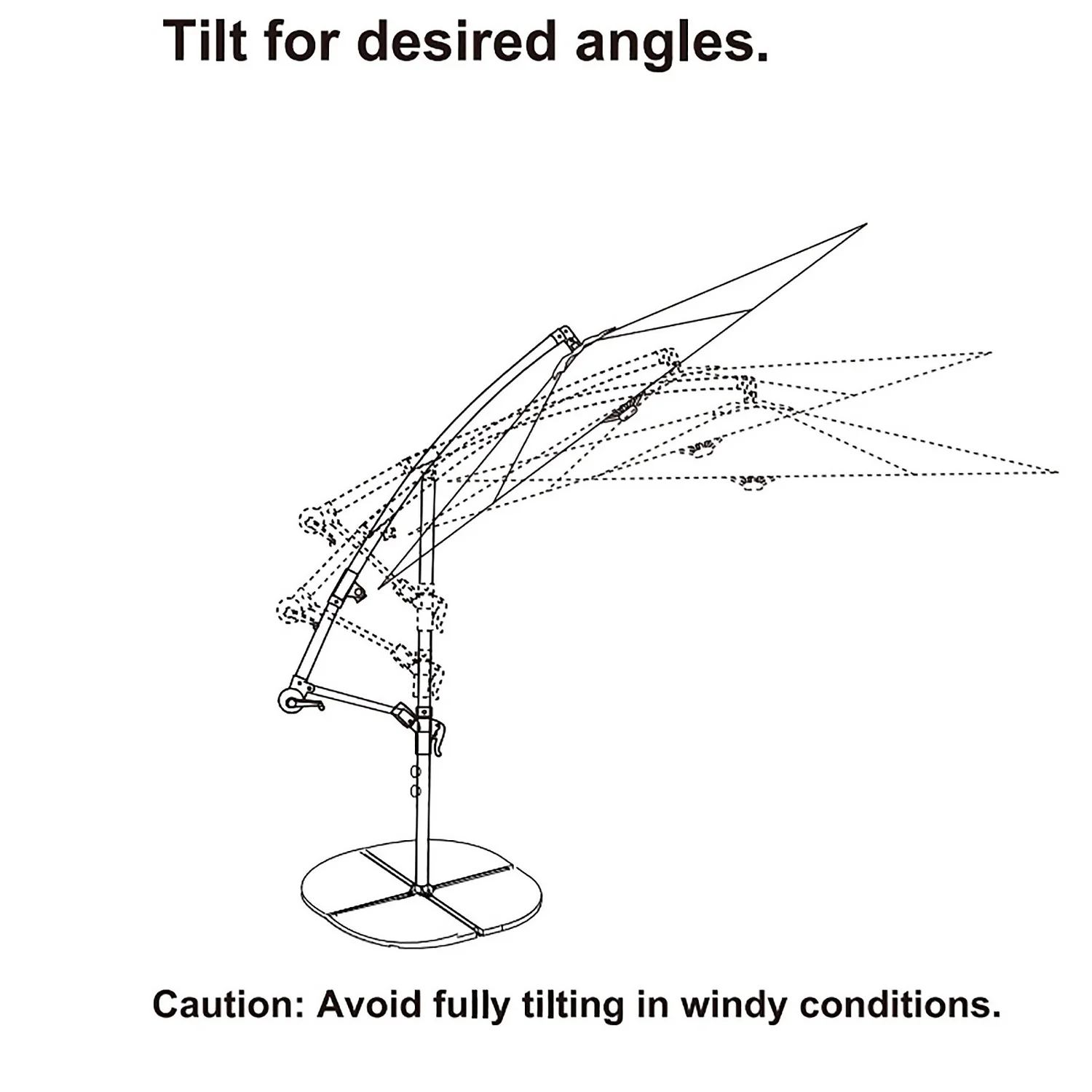 3m Overhanging Parasol - Dark Grey 6 3m Overhanging Parasol - Dark Grey - Image 6