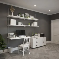 Anti-bacterial Twin Slot Shelving Kit - 1600mm White Twinslot And 320mm Brackets - White -Best Home Furnishing Store 12889033 9294849582668213