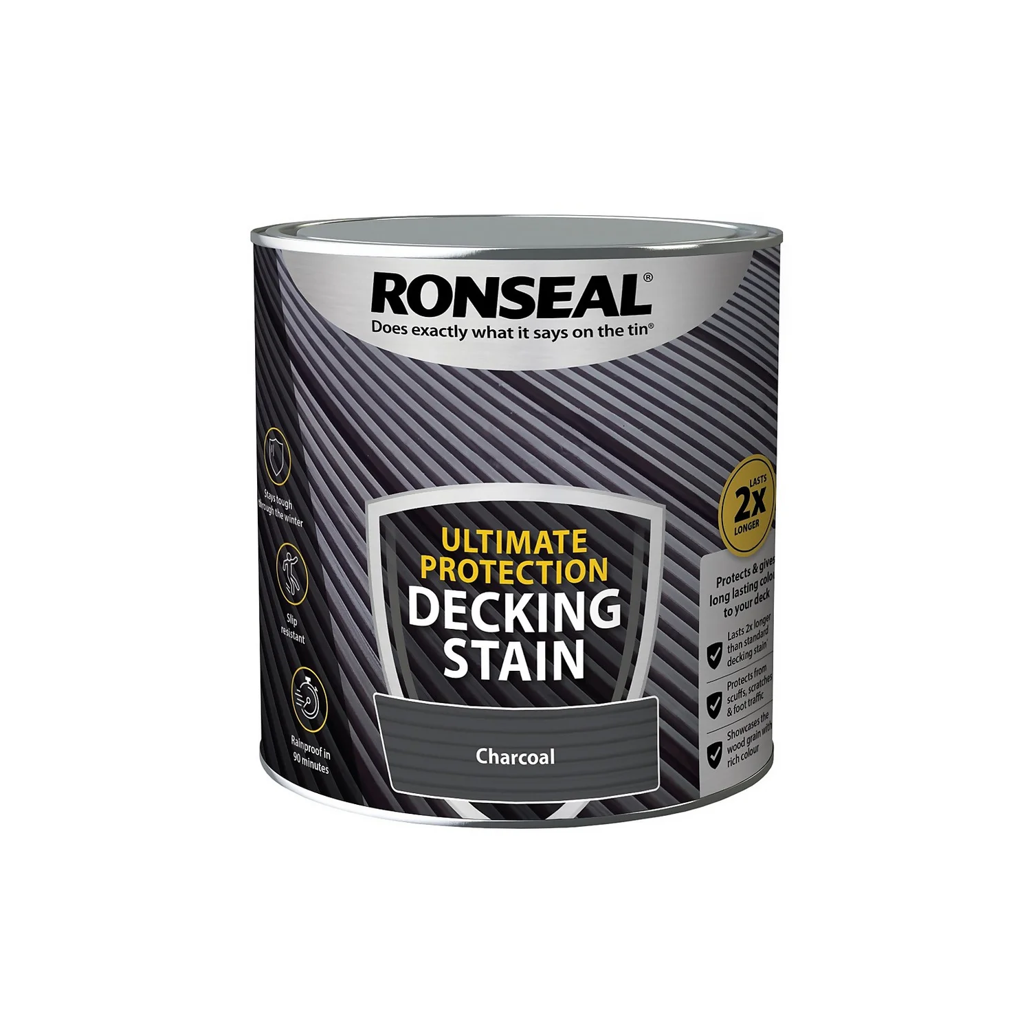 Ronseal Ultimate Protection Decking Stain Charcoal - 2.5L 5 Ronseal Ultimate Protection Decking Stain Charcoal - 2.5L - Image 5