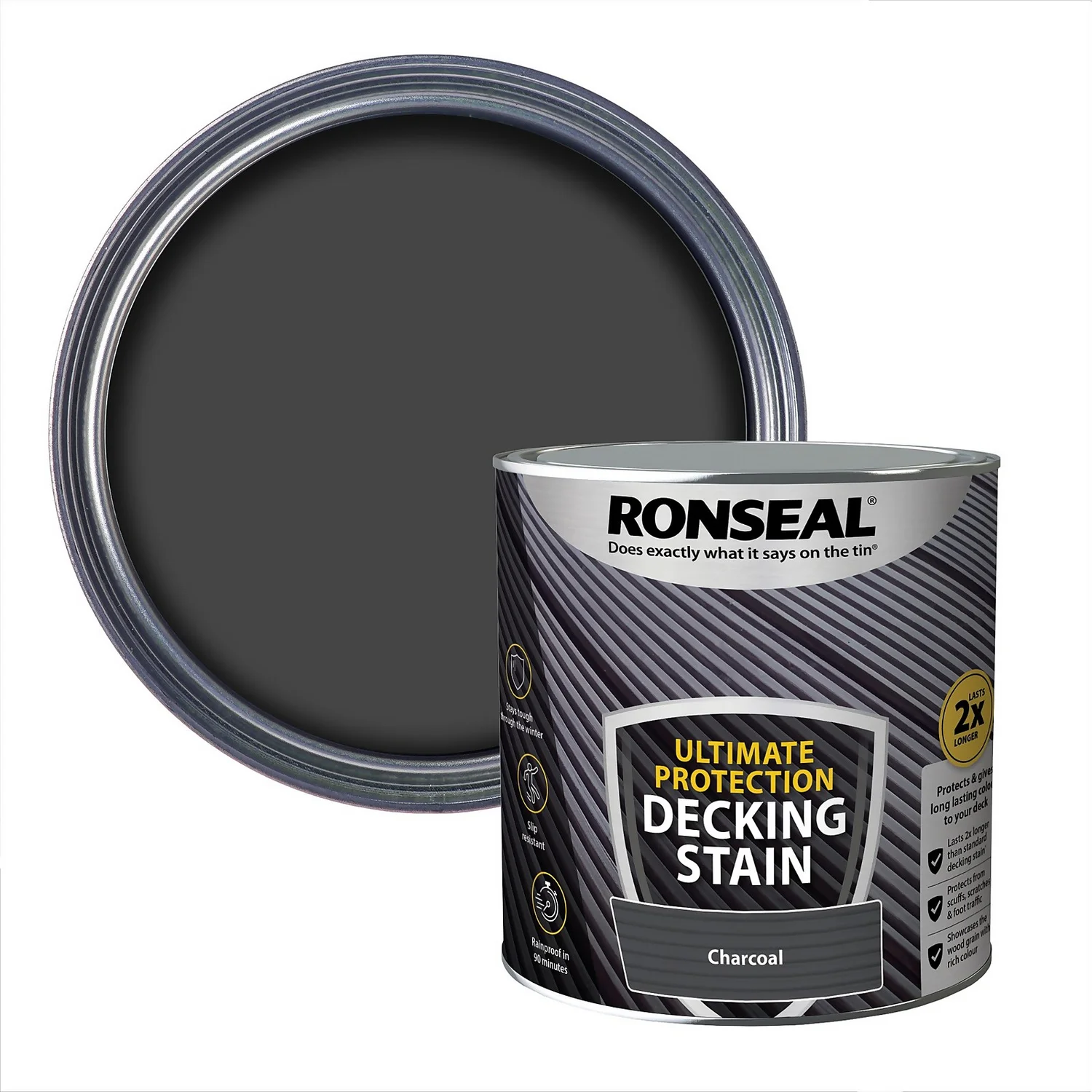 Ronseal Ultimate Protection Decking Stain Charcoal - 2.5L 1 Ronseal Ultimate Protection Decking Stain Charcoal - 2.5L