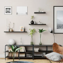 Flexi Storage Decorative Shelving Floating Shelf Black Oak 600x38x240mm -Best Home Furnishing Store 12889893 7684885494809133