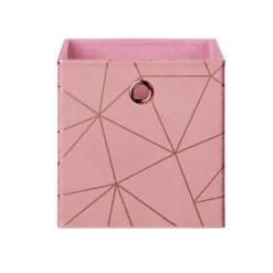 Clever Cube Velvet Geometric Insert - Pink & Rose Gold -Best Home Furnishing Store 12932960 1744887876808350