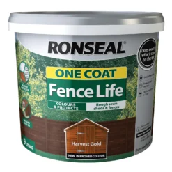 Ronseal One Coat Fence Life Paint Tudor Harvest Gold - 9L -Best Home Furnishing Store 13032829 1164942087420341