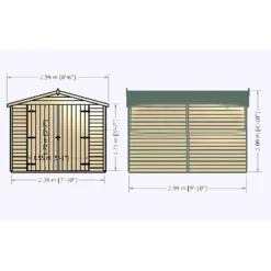 Shire 10 X 8ft Shed Overlap Double Door - No Windows -Best Home Furnishing Store 13082801 1454862497401813