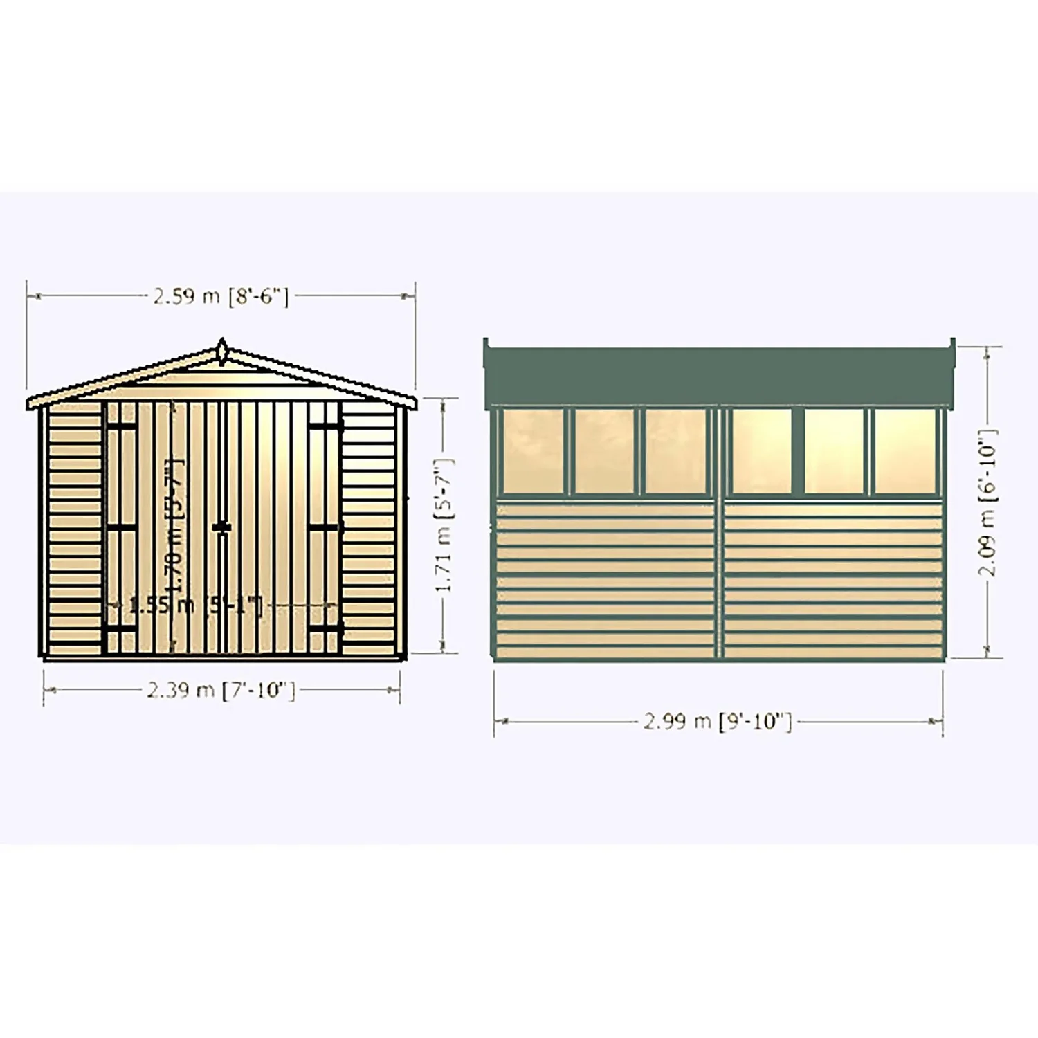 Shire 10 X 8ft Shed Overlap Double Door 9 Shire 10 X 8ft Shed Overlap Double Door - Image 9