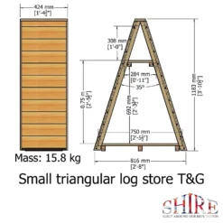 Shire Small Triangular Log Store Tongue And Groove -Best Home Furnishing Store 13082825 2104862456565036