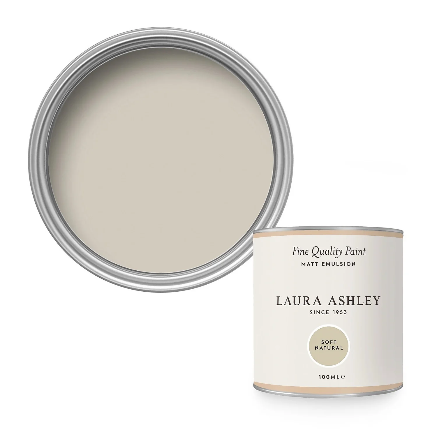 Laura Ashley Matt Emulsion Paint Soft Natural Tester 100ml 1 Laura Ashley Matt Emulsion Paint Soft Natural Tester 100ml