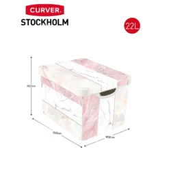 Curver Stockholm Mixed Marble Deco Storage Box - Pink & White 22L -Best Home Furnishing Store 13148481 2094896660314901