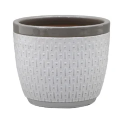 House Beautiful 2 Tone Grey Rim Egg Pot - 25cm