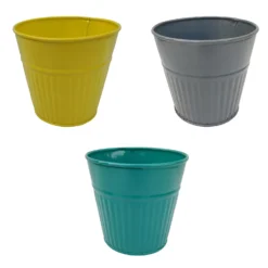 Ribbed Planter (3 Colour Mix) - 12cm