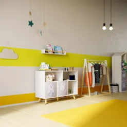 Kids Storage Rail Bookshelf - White & Natural -Best Home Furnishing Store 13277681 8734928016632247